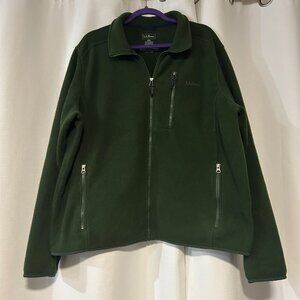 L.L.Bean Fleece collared mens jacket XXL green Full-zip Windbreaker outdoor